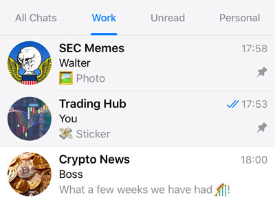 文件夹中固定的聊天